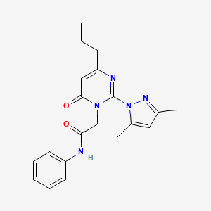 2-(2-(3,5-dimethyl-1H-pyrazol-1-yl)-6-oxo-4-propylpyrimidin-1(6H)-yl)-N-phenylacetamide