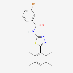 3-bromo-N-[5-(2,3,5,6-tetramethylphenyl)-1,3,4-thiadiazol-2-yl]benzamide
