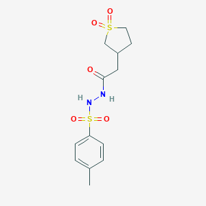 molecular formula C13H18N2O5S2 B241165 N'-[(1,1-dioxidotetrahydro-3-thienyl)acetyl]-4-methylbenzenesulfonohydrazide 