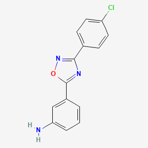 molecular formula C14H10ClN3O B2411656 3-[3-(4-Chlorophenyl)-1,2,4-oxadiazol-5-yl]aniline CAS No. 885953-61-7