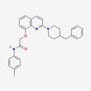 molecular formula C30H31N3O2 B2411658 2-((2-(4-benzylpiperidin-1-yl)quinolin-8-yl)oxy)-N-(p-tolyl)acetamide CAS No. 921860-79-9
