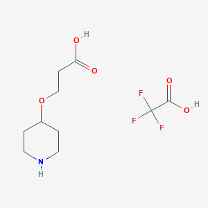 molecular formula C10H16F3NO5 B2411659 3-Piperidin-4-yloxypropanoic acid;2,2,2-trifluoroacetic acid CAS No. 2551119-61-8