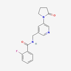 molecular formula C17H16FN3O2 B2411661 2-fluoro-N-{[5-(2-oxopyrrolidin-1-yl)pyridin-3-yl]methyl}benzamide CAS No. 2097860-68-7