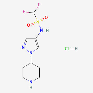 B2411665 1,1-difluoro-N-[1-(piperidin-4-yl)-1H-pyrazol-4-yl]methanesulfonamide hydrochloride CAS No. 1797883-28-3