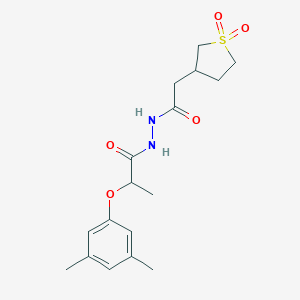 2-(3,5-dimethylphenoxy)-N'-[2-(1,1-dioxothiolan-3-yl)acetyl]propanehydrazide