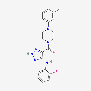 {5-[(2-fluorophenyl)amino]-1H-1,2,3-triazol-4-yl}[4-(3-methylphenyl)piperazin-1-yl]methanone
