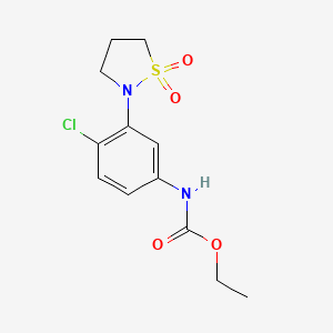 molecular formula C12H15ClN2O4S B2411674 Ethyl (4-chloro-3-(1,1-dioxidoisothiazolidin-2-yl)phenyl)carbamate CAS No. 941886-93-7
