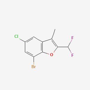 molecular formula C10H6BrClF2O B2411676 7-Bromo-5-chloro-2-(difluoromethyl)-3-methyl-1-benzofuran CAS No. 2248299-38-7