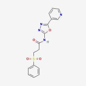 3-(phenylsulfonyl)-N-(5-(pyridin-3-yl)-1,3,4-oxadiazol-2-yl)propanamide