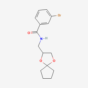 molecular formula C15H18BrNO3 B2411682 N-(1,4-dioxaspiro[4.4]nonan-2-ylmethyl)-3-bromobenzamide CAS No. 899958-42-0