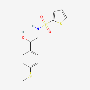 molecular formula C13H15NO3S3 B2411688 N-(2-hydroxy-2-(4-(methylthio)phenyl)ethyl)thiophene-2-sulfonamide CAS No. 1448065-93-7
