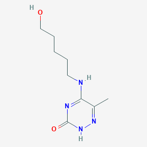 molecular formula C9H16N4O2 B241172 5-[(5-hydroxypentyl)amino]-6-methyl-1,2,4-triazin-3(2H)-one 
