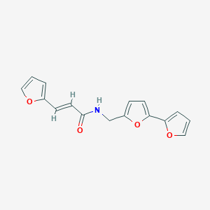 molecular formula C16H13NO4 B2411741 (E)-N-([2,2'-bifuran]-5-ylmethyl)-3-(furan-2-yl)acrylamide CAS No. 2035007-84-0