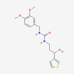 molecular formula C17H22N2O4S B2411751 1-(3,4-Dimethoxybenzyl)-3-(3-hydroxy-3-(thiophen-3-yl)propyl)urea CAS No. 2034405-74-6