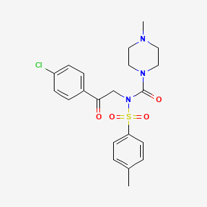 molecular formula C21H24ClN3O4S B2411754 N-(2-(4-chlorophenyl)-2-oxoethyl)-4-methyl-N-tosylpiperazine-1-carboxamide CAS No. 899949-32-7