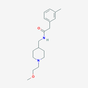 molecular formula C18H28N2O2 B2411756 N-((1-(2-methoxyethyl)piperidin-4-yl)methyl)-2-(m-tolyl)acetamide CAS No. 954019-26-2