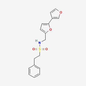 molecular formula C17H17NO4S B2411758 N-([2,3'-双呋喃]-5-基甲基)-2-苯乙磺酰胺 CAS No. 2034250-47-8