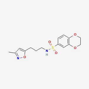 N-(3-(3-methylisoxazol-5-yl)propyl)-2,3-dihydrobenzo[b][1,4]dioxine-6-sulfonamide