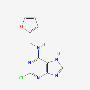 molecular formula C10H8ClN5O B2411766 (2-Chloro-7H-嘌呤-6-基)-呋喃-2-基甲胺 CAS No. 101862-47-9