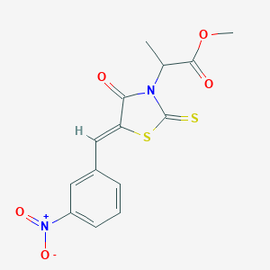 molecular formula C14H12N2O5S2 B241177 Methyl 2-[5-(3-nitrobenzylidene)-4-oxo-2-thioxo-1,3-thiazolidin-3-yl]propanoate 