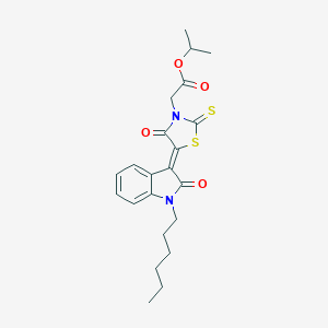 molecular formula C22H26N2O4S2 B241179 isopropyl [5-(1-hexyl-2-oxo-1,2-dihydro-3H-indol-3-ylidene)-4-oxo-2-thioxo-1,3-thiazolidin-3-yl]acetate 