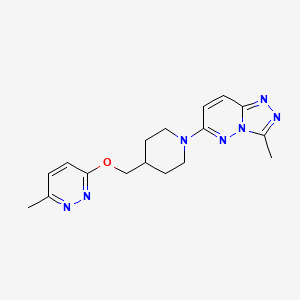 molecular formula C17H21N7O B2411790 3-Methyl-6-[4-[(6-methylpyridazin-3-yl)oxymethyl]piperidin-1-yl]-[1,2,4]triazolo[4,3-b]pyridazine CAS No. 2319717-84-3
