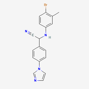 molecular formula C18H15BrN4 B2411795 2-(4-bromo-3-methylanilino)-2-[4-(1H-imidazol-1-yl)phenyl]acetonitrile CAS No. 866157-65-5