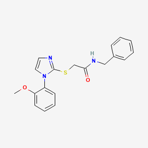 molecular formula C19H19N3O2S B2411798 N-benzyl-2-[1-(2-methoxyphenyl)imidazol-2-yl]sulfanylacetamide CAS No. 897615-55-3