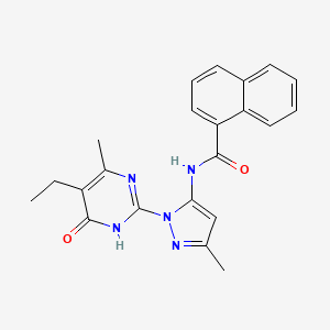 N-(1-(5-ethyl-4-methyl-6-oxo-1,6-dihydropyrimidin-2-yl)-3-methyl-1H-pyrazol-5-yl)-1-naphthamide
