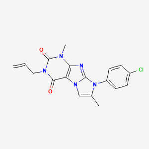 molecular formula C18H16ClN5O2 B2411805 3-allyl-8-(4-chlorophenyl)-1,7-dimethyl-1H-imidazo[2,1-f]purine-2,4(3H,8H)-dione CAS No. 887467-11-0