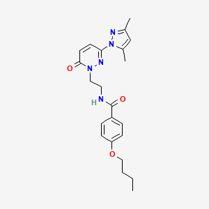 4-butoxy-N-(2-(3-(3,5-dimethyl-1H-pyrazol-1-yl)-6-oxopyridazin-1(6H)-yl)ethyl)benzamide