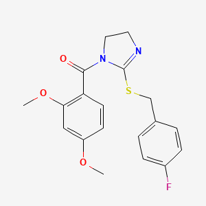 (2,4-Dimethoxyphenyl)-[2-[(4-fluorophenyl)methylsulfanyl]-4,5-dihydroimidazol-1-yl]methanone