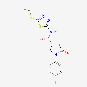 N-(5-(ethylthio)-1,3,4-thiadiazol-2-yl)-1-(4-fluorophenyl)-5-oxopyrrolidine-3-carboxamide