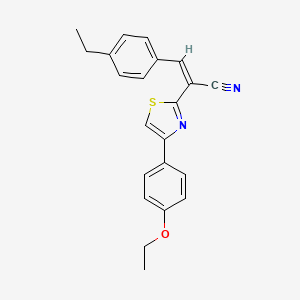 molecular formula C22H20N2OS B2411830 (Z)-2-(4-(4-乙氧苯基)噻唑-2-基)-3-(4-乙基苯基)丙烯腈 CAS No. 476672-10-3