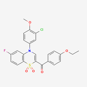 molecular formula C24H19ClFNO5S B2411835 [4-(3-chloro-4-methoxyphenyl)-6-fluoro-1,1-dioxido-4H-1,4-benzothiazin-2-yl](4-ethoxyphenyl)methanone CAS No. 1114853-23-4