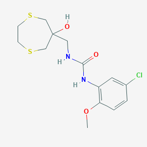 1-(5-Chloro-2-methoxyphenyl)-3-[(6-hydroxy-1,4-dithiepan-6-yl)methyl]urea