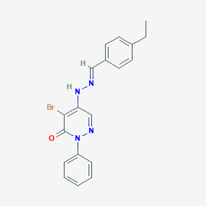 molecular formula C19H17BrN4O B241184 4-Ethylbenzaldehyde (5-bromo-6-oxo-1-phenyl-1,6-dihydro-4-pyridazinyl)hydrazone 