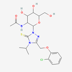 2-[2-(acetylamino)-2-deoxyhexopyranosyl]-5-[(2-chlorophenoxy)methyl]-4-(propan-2-yl)-2,4-dihydro-3H-1,2,4-triazole-3-thione