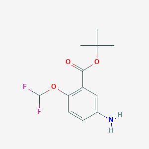 molecular formula C12H15F2NO3 B2411844 Tert-butyl 5-amino-2-(difluoromethoxy)benzoate CAS No. 2248286-07-7