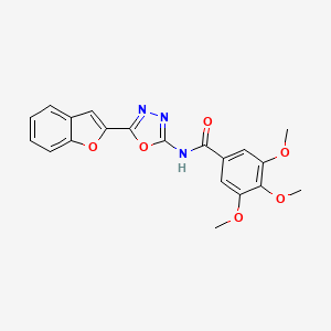 molecular formula C20H17N3O6 B2411848 N-(5-(benzofuran-2-yl)-1,3,4-oxadiazol-2-yl)-3,4,5-trimethoxybenzamide CAS No. 922075-40-9