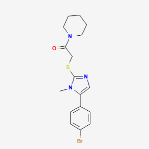molecular formula C17H20BrN3OS B2411860 2-((5-(4-bromophenyl)-1-methyl-1H-imidazol-2-yl)thio)-1-(piperidin-1-yl)ethanone CAS No. 1206990-90-0