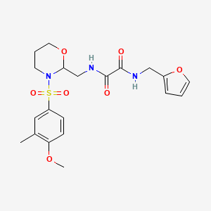 molecular formula C20H25N3O7S B2411878 N'-(furan-2-ylmethyl)-N-[[3-(4-methoxy-3-methylphenyl)sulfonyl-1,3-oxazinan-2-yl]methyl]oxamide CAS No. 872986-30-6