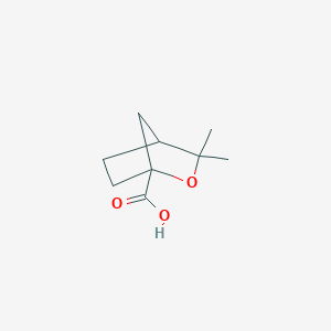 molecular formula C9H14O3 B2411879 3,3-Dimethyl-2-oxabicyclo[2.2.1]heptane-1-carboxylic acid CAS No. 2503205-28-3