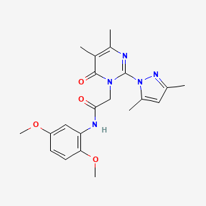 molecular formula C21H25N5O4 B2411881 N-(2,5-dimethoxyphenyl)-2-[2-(3,5-dimethylpyrazol-1-yl)-4,5-dimethyl-6-oxopyrimidin-1-yl]acetamide CAS No. 1002217-86-8
