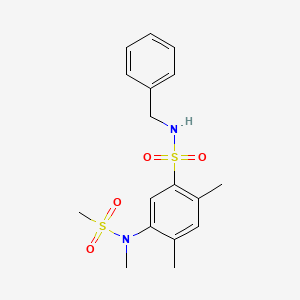 molecular formula C17H22N2O4S2 B2411884 N-benzyl-2,4-dimethyl-5-(N-methylmethylsulfonamido)benzenesulfonamide CAS No. 923150-97-4