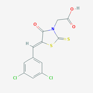 molecular formula C12H7Cl2NO3S2 B241189 2-[(5Z)-5-[(3,5-dichlorophenyl)methylidene]-4-oxo-2-sulfanylidene-1,3-thiazolidin-3-yl]acetic acid 