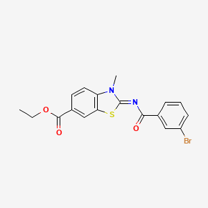 (E)-ethyl 2-((3-bromobenzoyl)imino)-3-methyl-2,3-dihydrobenzo[d]thiazole-6-carboxylate