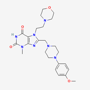 8-{[4-(4-Methoxyphenyl)piperazinyl]methyl}-3-methyl-7-(2-morpholin-4-ylethyl)-1,3,7-trihydropurine-2,6-dione