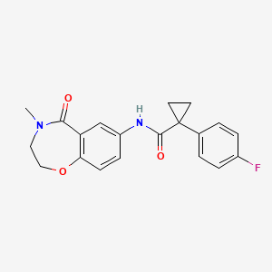 molecular formula C20H19FN2O3 B2411916 1-(4-fluorophenyl)-N-(4-methyl-5-oxo-2,3,4,5-tetrahydrobenzo[f][1,4]oxazepin-7-yl)cyclopropanecarboxamide CAS No. 1091383-43-5