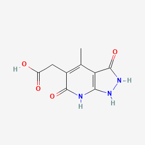 molecular formula C9H9N3O4 B2411918 2-{6-hydroxy-4-methyl-3-oxo-1H,2H,3H-pyrazolo[3,4-b]pyridin-5-yl}acetic acid CAS No. 1240529-02-5